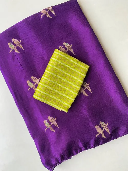 JUTE CRUSH SILK SAREE